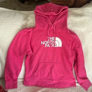 The North Face Pink Long Sleeved Hoodie Women’s. Large.Pocket in front.